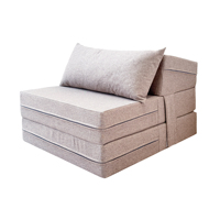 Canapé-lit pliable traditionnel en mousse compressée pour salon, chambre et hôtel, avec tissu doux, lavable et design portable