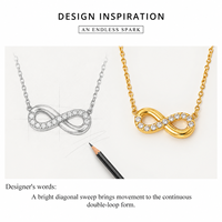 Collier pendentif infini plaqué or 14 carats avec zircon cubique rond, chaîne maille forçat, style minimaliste, unisexe, pour usage quotidien