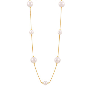 Hainon Rvs Ketting Lange Gelaagde Schelp Parel Trui Ketting Hanger - Product Image 1
