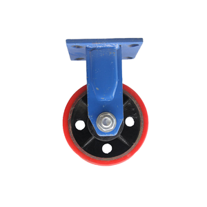 Hot Sale High Load 1-2 Toneladas Núcleo De Ferro Vermelho PU Mais De 240mm Super Heavy Duty Rodízio Com 360 Graus Giratório - Product Image 6