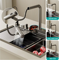2025 nouveau nid d'abeille dauphin cascade Durable en acier inoxydable évier 304 Ss évier de cuisine grand fait à la main 304 éviers de cuisine