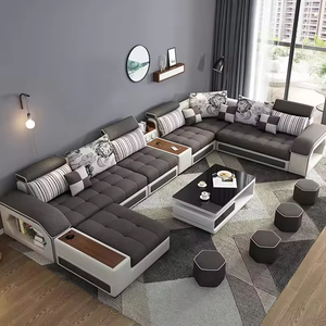 โซฟาผ้ารูปตัวยู <span class=keywords><strong>7</strong></span> ที่นั่ง ระดับไฮเอนด์ สำหรับขายส่ง พร้อมช่องเสียบ <span class=keywords><strong>USB</strong></span> สำหรับชาร์จ และลำโพงบลูทูธ เฟอร์นิเจอร์ห้องนั่งเล่นสุดหรู - Product Image 3