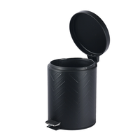 Poubelle noire à couvercle plat de 1,3 gallon, bac à déchets pour salon, petite poubelle de cuisine pour restaurant, poubelle intérieure