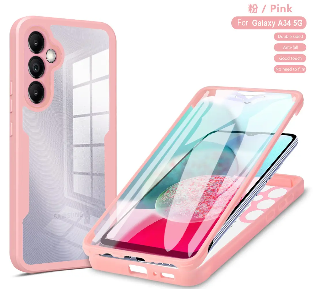 360 Shockproof Defend Case for Samsung S24 ultra/A55/A35 Clear Case with Full Protection Phone Camera Cover