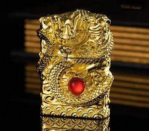 Briquet à huile Dragon de luxe 2026, motif en relief d'art moderne, briquet au kérosène, briquet Dragon - Product Image 2