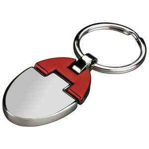 Llavero Cromado Rojo Brillante con Impresión UV, Portamonedas de Aleación de Zinc y Goma para Llaves de Coche - Product Image 1