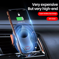 Support de téléphone de voiture à fixation automatique sans fil avec capteur, pour grille d'aération, charge rapide 15W pour iPhone Samsung