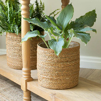 Funktioneller, umweltfreundlicher Jute-Blumentopf, handgeschnitzt, verstärkter Boden, faltbares Design, einfache Aufbewahrung für Zuhause