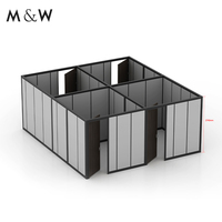 Cloison de séparation en verre pour salle de banquet d'hôtel, cloison de séparation de bureau, cadre en aluminium élégant et insonorisé de pleine hauteur, M&W Luxury Sleek Aluminum