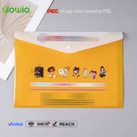 UIOWIO Sac de documents en plastique transparent personnalisé A5/A4 enveloppe transparente en PP dossiers de documents avec bouton pression