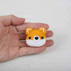 พวงกุญแจโครเชต์รูปหัวชิบะอินุน่ารัก งานแฮนด์เมด ตุ๊กตาสุนัขการ์ตูนขนาดเล็ก จี้ห้อยกระเป๋า อุปกรณ์ตกแต่งสั่งทำได้ <span class=keywords><strong>ขาย</strong></span>ดี - Product Image 4