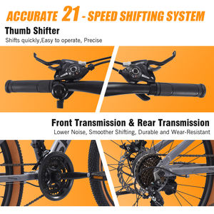 Vélo de montagne Spatial, stock entrepôt UE, 21 vitesses, capacité de charge 120 kg, pneus 24 pouces * 2.1, levier de vitesses au pouce, fourche avant à suspension - Product Image 5