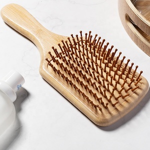 <span class=keywords><strong>Cepillo</strong></span> de pelo de <span class=keywords><strong>madera</strong></span> de bambú Natural biodegradable, peine de paleta de cojín de aire para masaje del cuero cabelludo para uso doméstico, desenredar - Product Image 4