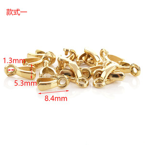 Cierre de joyería en forma de hoja chapado en oro de 18k para la fabricación de pulseras de acero inoxidable H1481 - Product Image 2