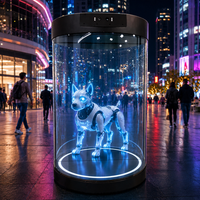 Pantalla Cilíndrica Holográfica con IA para Recepción de Hotel, Caja Holo Interactiva, Tubo Holo Transparente, Kiosco de Asistente Virtual