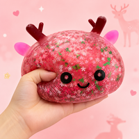 Jouet Squishy Élan Pailleté 15cm, Doux et Scintillant, Gadget Anti-stress à Presser, Emballé en Boîte Colorée, Ornement Réducteur de Stress