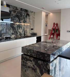 Comptoirs de cuisine, dessus de vanité et dessus de table en quartzite boréale de cactus naturel, marbre vert, design moderne de comptoir en marbre, 1 an - Product Image 3