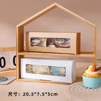 Boîte à biscuits personnalisée pour pâtisserie, boîte à clapet robuste en carton ivoire avec finition mate et fenêtre, format carré