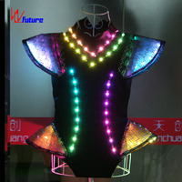 Costume de scène lumineux à LED, combinaison lumineuse Cyberpunk pour la danse Gogo, la discothèque, les spectacles de rave party