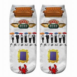 Tùy Chỉnh Đầy Đủ In Ấn Hơn Chiều Dài Đầu Gối 3D In Của Phụ Nữ Grey Của Giải Phẫu Vớ Ngắn Cá Nhân Với Bạn Bè 3D Thiết Kế Kỹ Thuật Số - Product Image 4