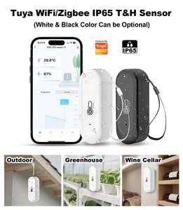Tuya Wifi <span class=keywords><strong>ZigBee</strong></span> Nhiệt độ màu đen độ ẩm cảm biến nhiệt kế IP65 không thấm nước tương thích với cuộc sống thông minh & Google trợ lý - Product Image 5
