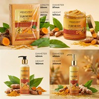 Kit de Soins Corporels au Curcuma Éclaircissant, Lait Corporel Hydratant au Curcuma, Soin Corporel Anti-Taches, Kit de Soins au Curcuma OEM