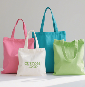 Reusable designer printed custom logo beach <b>canvas</b> cotton shopping <b>bag</b> - Product Image 5