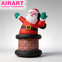 Père Noël Gonflable dans une Pose Dansante, Décoration Commerciale de Noël, Père Noël Géant Gonflable pour Décoration Extérieure des Fêtes