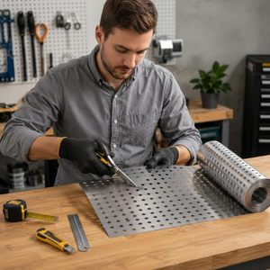 Rouleau de tôle perforée en acier inoxydable 304, 11,8 po de largeur x 78,7 po de longueur, épaisseur 0,32 mm, avec trous de 0,3 pouce pour projets de bricolage - Product Image 4