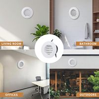 Grille d'aération ronde avec moustiquaire intégrée, en ABS, pour ventilateur d'extraction, conduits de climatisation, salle de bain, cuisine, garage, 100 mm, blanc