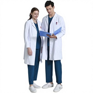 Blouse de laboratoire médicale blanche haut de gamme KONIKU, tissu polyester Dobby infroissable, unisexe, uniforme d'étudiant/médecin printemps/été - Product Image 1