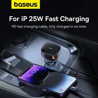 Baseus Enjoyment Pro Chargeur de voiture C + Câble IP rétractable 55W et 60W Cluster Noir