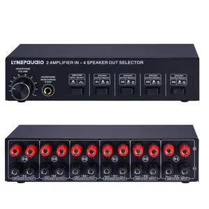 2 in 4 out Power Amplifiers Sound Equipment and audio switcher speaker switch splitter headphone output sound quality no loss