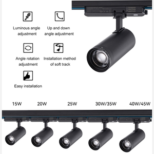आधुनिक ट्रैक लाइट 20W एडजस्टेबल एलईडी ट्रैक लैंप चुंबक ट्रैक लाइट रेल लाइट - Product Image 5
