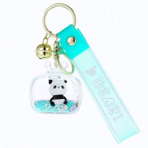 2024 Hew Cute Creative Acrylic Keyring Key Chain Ring Oil Floating Doll Panda <b>Bubble</b> <b>Boba</b> Quicksand Milk Tea Cup Liquid Keychain - Product Image 5