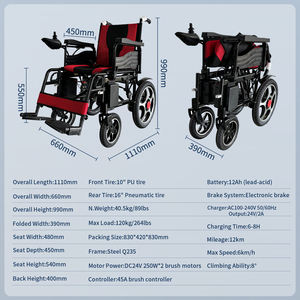 Fauteuil roulant <span class=keywords><strong>électrique</strong></span> pour soins à domicile HBS0190 - Cadre en fer, batterie au plomb-acide pour la réadaptation des personnes âgées - Product Image 2