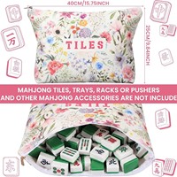 Sac de rangement en polyester imprimé style chinois pour Mahjong, écologique, durable, grande capacité, pour maquillage, articles de toilette et Mahjong