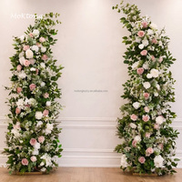 Arche de mariage MoKtong avec fleurs sauvages artificielles roses et vertes pour la décoration et la scène d'événements