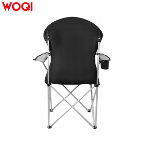 Chaise pliante Woqi, cadre en aluminium, tissu Oxford, capacité de charge 210 kg, utilisation en extérieur, camping, jardin, noir, gris - Product Image 4