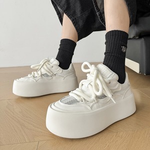 Chaussures d'été à semelles épaisses pour hommes, tige en maille respirante, polyvalentes, adaptées à toutes les occasions, baskets décontractées à cheville haute, tendance - Product Image 3