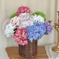 Bunga Hydrangea Sutra Imitasi 3D-Printed 72 Buah Kelas Atas, Gaya Minimalis Jepang, Dekorasi Ruang Tamu, Penataan Adegan Pernikahan