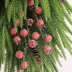 Décoration <span class=keywords><strong>de</strong></span> Noël suspendue pour porte et fenêtre, 50 cm, en PE <span class=keywords><strong>artificiel</strong></span>, arbre <span class=keywords><strong>de</strong></span> Noël <span class=keywords><strong>demi</strong></span>-retourné avec cloche américaine, OEM - Product Image 5