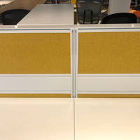 Mobilier de bureau moderne jaune Centre d'appels Cabine de travail 4 6 8 10 personnes Cloison de bureau en verre Poste de travail pour ordinateur de bureau