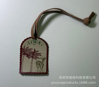 Pendentif en cuir imprimé style moyen-oriental pour sac, design coloré, origine Chine, en stock aux Émirats arabes unis