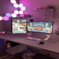 Vente en gros en usine Bureau de jeu RVB avec lumière LED Table de jeu PC en métal pliable