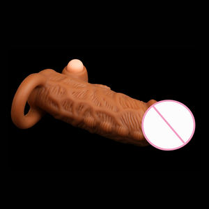 Yamamoto Wiederverwendbare Weiche Silikon-Penishülle Verlängerung Realistisches Kondom Vibrator <span class=keywords><strong>Rabbit</strong></span> <span class=keywords><strong>Dildo</strong></span> Erweiterung Sexspielzeug für Männer - Product Image 6