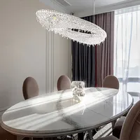 Lustre LED moderne en cristal, éclairage de luxe doré pour salon, lampe suspendue réglable en hauteur pour hall d'entrée, grand modèle