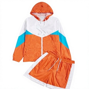 Ensemble veste et short de sport pour homme, à capuche, color-block, léger, respirant, vêtements décontractés d'été - Product Image 3