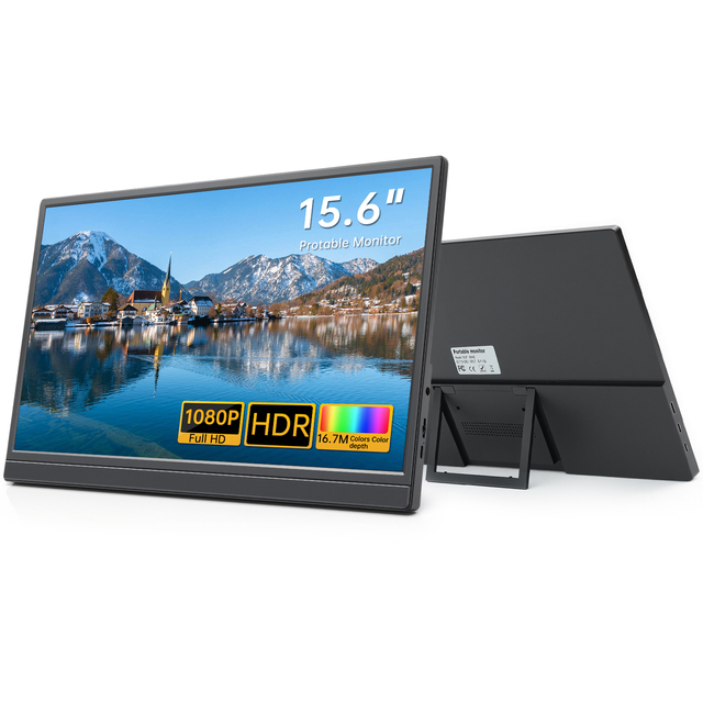 15.6 Inch IPS 1080P FHD Full HD Gaming USB-C Portable Monitor Screen Extender for Laptop Mobile Portable Monitor