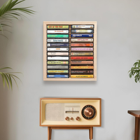 Support de cassette en bois personnalisé, support de cassette en bois pour 40 cassettes, étagère de rangement en bois, boîte de rangement en bois